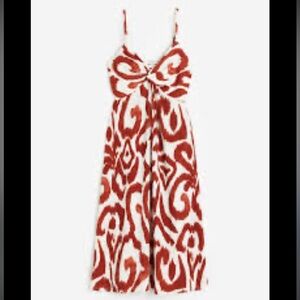 H&M ~ animal print summer dress w twist front detail womens size medium